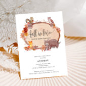 Invitation Chute en Amour Animaux des bois, Baby shower rusti