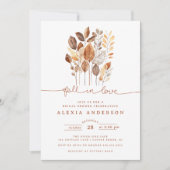 Invitation Chute en amour Automne Feuilles Fête des mariées (Devant)