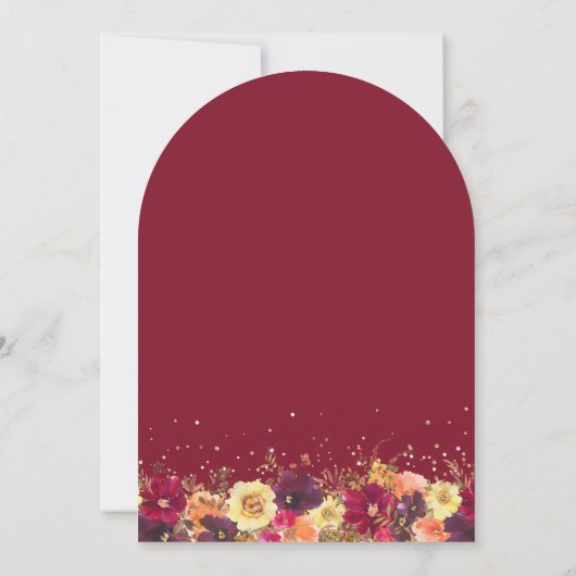 Invitation Chute en amour Automne Floral Arch Mariage (Dos)