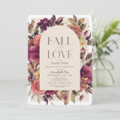 Invitation Chute en amour Automne Wreath Arch Tan Baby shower (Debout devant)