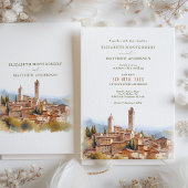 Invitation Chute en amour avec San Gimignano Italie Mariage