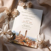 Invitation Chute en amour avec San Gimignano Italie Mariage