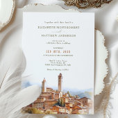 Invitation Chute en amour avec San Gimignano Italie Mariage