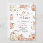 Invitation Chute en Amour Baby shower Citrouille ivoire beige (Devant)