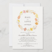 Invitation Chute en amour Baby shower de couronne d'automne p (Devant)