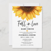 Invitation Chute en amour Baby shower de tournesol (Devant)