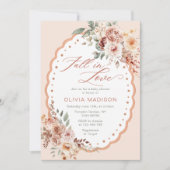 Invitation Chute en amour Baby shower floral (Devant)