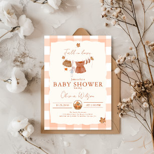 Invitation Chute en amour Baby shower floral