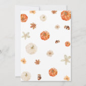 Invitation Chute En Amour Baby shower Floral Automne (Dos)