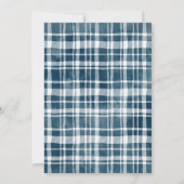 Invitation Chute en amour Baby shower floral bleu (Dos)