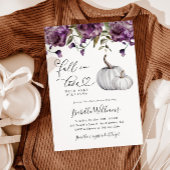 Invitation Chute en amour Baby shower Floral pourpre
