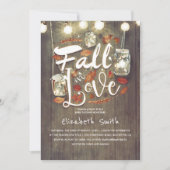 Invitation Chute en amour Baby shower rustique Mason Jars (Devant)