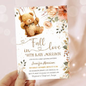 Invitation Chute en amour Baby shower Teddy Bear Automne Auto