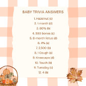 Invitation Chute en amour Baby Trivia Baby shower Game Card