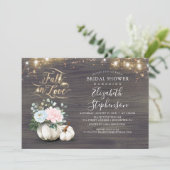 Invitation Chute en amour Blanc Citrouille Rustique Fête des  (Debout devant)