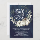Invitation Chute en amour Blanc Citrouille Sage Fête des mari (Devant)