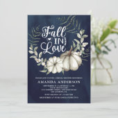 Invitation Chute en amour Blanc Citrouille Sage Fête des mari (Debout devant)