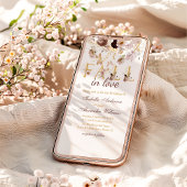 Invitation Chute en Amour Blush Peony & Gold Burgundy Mariage
