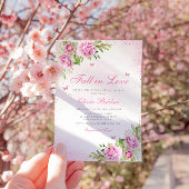 Invitation Chute en amour Boho Aquarelle Fête des mariées flo