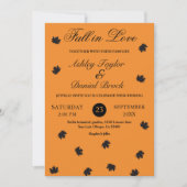 Invitation Chute en amour Boho brûlé Orange Rustique Mariage  (Devant)