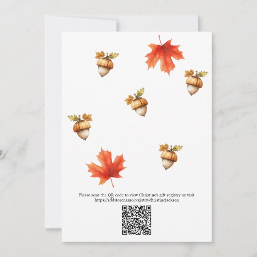 Invitation Chute en amour Boho Floral QR Code Fête des mariée (Dos)
