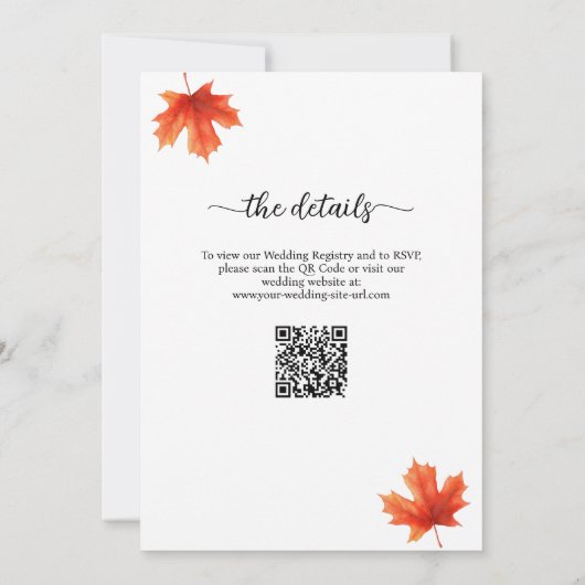 Invitation Chute en amour Boho Floral QR Code Mariage (Dos)