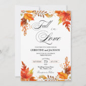 Invitation Chute en amour Boho Floral QR Code Mariage (Devant)