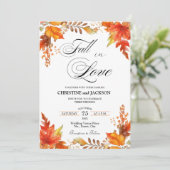 Invitation Chute en amour Boho Floral QR Code Mariage (Debout devant)