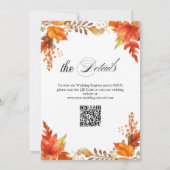 Invitation Chute en amour Boho Floral QR Code Mariage (Dos)