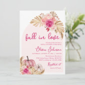 Invitation Chute en amour Boho rose Citrouille Fête des marié (Debout devant)