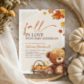 Invitation Chute en amour Boho Teddy Bear Baby shower d'autom