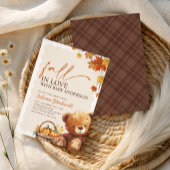 Invitation Chute en amour Boho Teddy Bear Baby shower d'autom