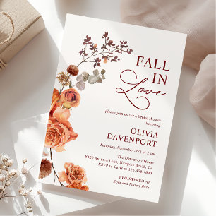 Invitation Chute en amour Boho Terracotta Fête des mariées fl