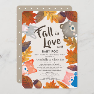 Invitation Chute en amour Bois Animaux Douche Brown par la po