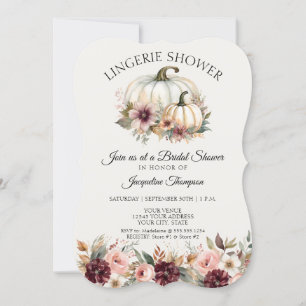 Invitation Chute en Amour Bourgogne Floral Rose Lingerie Douc