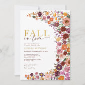 Invitation Chute en Amour Bourgogne Orange Fête des mariées F (Devant)