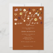 Invitation Chute en amour Burnt Orange Fleur sauvage Fête des (Devant)