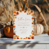 Invitation Chute en amour Burnt Orange Floral Fête des mariée