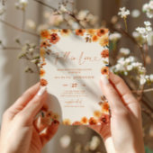 Invitation Chute en amour Burnt Orange Floral Fête des mariée