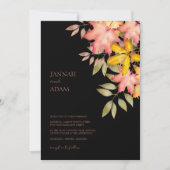 Invitation Chute en amour Chute noire Automne Feuilles Mariag (Devant)