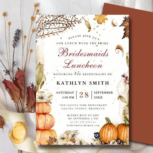 Invitation Chute En Amour Citrouille Automne Bridesmaids Déje
