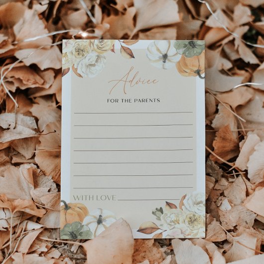 Invitation Chute en Amour Citrouille Baby shower Conseils Car