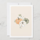 Invitation Chute en Amour Citrouille Baby shower Conseils Car (Dos)