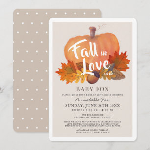 Invitation Chute en Amour Citrouille Beige Baby shower Drive-
