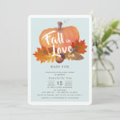Invitation Chute en amour Citrouille Chute Feuilles Baby show (Debout devant)