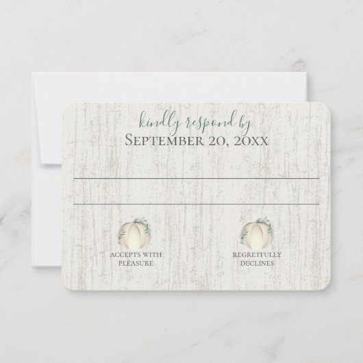 Invitation Chute en Amour Citrouille et réponse Greener (Devant)