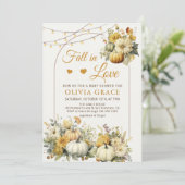 Invitation Chute en Amour Citrouille Floral Baby shower d'aut (Debout devant)