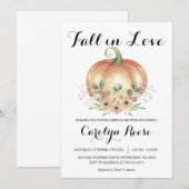 Invitation Chute en amour Citrouille Floral Fête des mariées (Devant / Derrière)