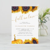 Invitation Chute en Amour citrouille floral rustique douche n (Debout devant)