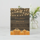 Invitation Chute en Amour Citrouille Lumières Mariage rustiqu (Debout devant)
